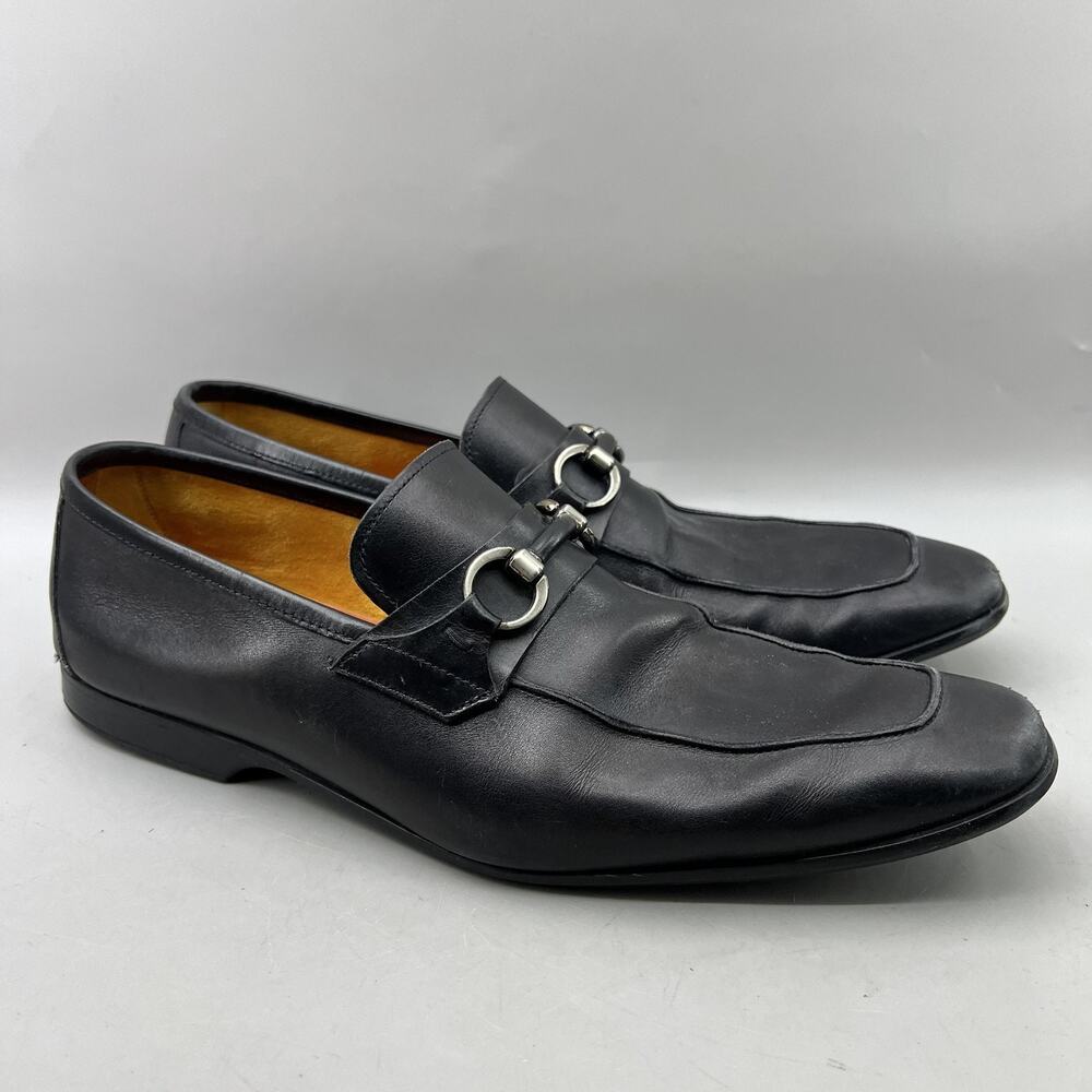 Magnanni Neiman Marcus Bit Loafers Men Size 11 Black Leather Dress Slip On Shoes